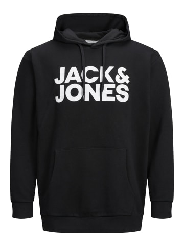 Jack & Jones Hoodie mit Logo Print JJECORP Kapuzen Pullover in Schwarz-2