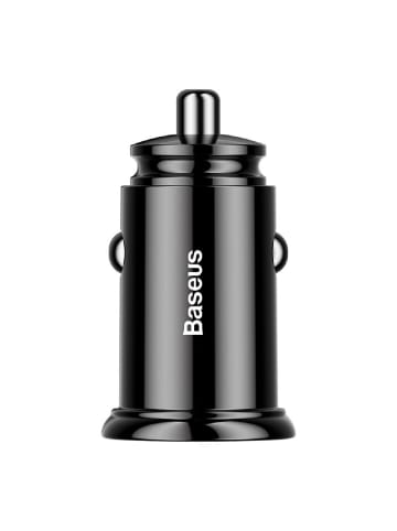 Baseus Circular Smart Mini Auto Ladegerät Autoadapter 2x USB QC3.0 in Schwarz