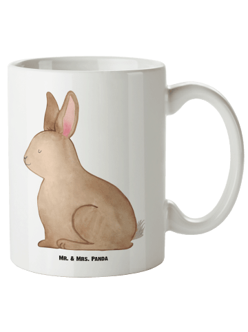 Mr. & Mrs. Panda Große Teetasse Hase Sitzen ohne Spruch in Weiß