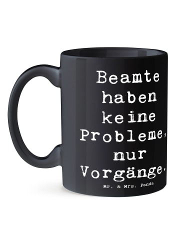 Mr. & Mrs. Panda Dekotasse Spruch Beamter ohne Probleme mit Spruch in Schwarz
