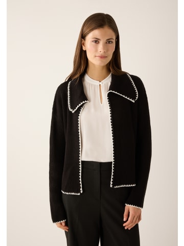 More & More softe, Ripp-Strickjacke, Kontrasteinfassung in black
