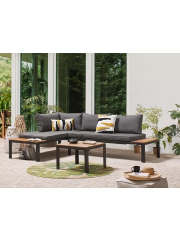 Beliani 3-tlg Lounge Set PIENZA II in Grau/Schwarz/Braun