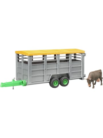 bruder Spielzeugauto 02227 Viehtransportanhänger inklusive 1 Kuh