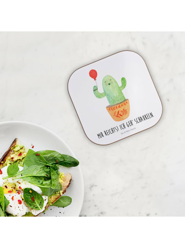 Mr. & Mrs. Panda Tassenuntersetzer Kaktus Luftballon mit Spruch in Weiß