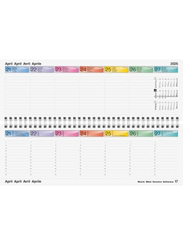 BRUNNEN Querkalender 772 Dataline 29,7x10cm 1 Woche/2 Seiten Karton-Umschlag 2026