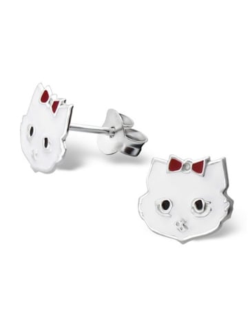 schmuck23 Silber-Ohrringe Katze 0,7 cm x 0,8 cm