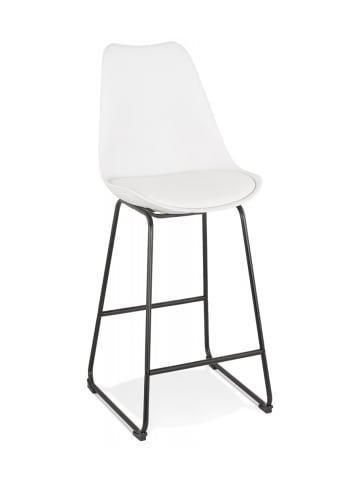 KADIMA DESIGN Hochstuhl und Küchenhocker aus Metall Kunststoff | 48x55x109 cm in Weiß