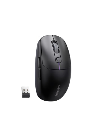 Ugreen Bluetooth-Maus - Computermaus / 2,4 GHz USB-Empfänger – Schwarz in Schwarz