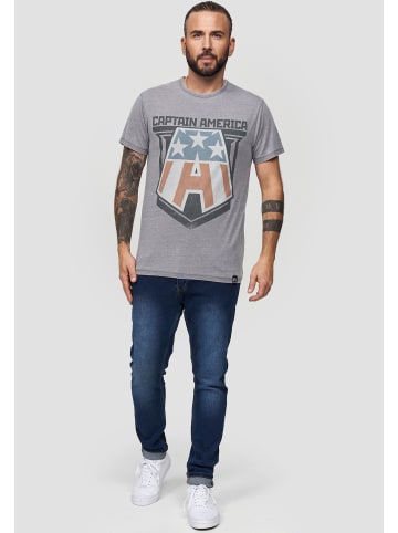 Re:Covered T-Shirt Marvel Captain America Badge in Grey