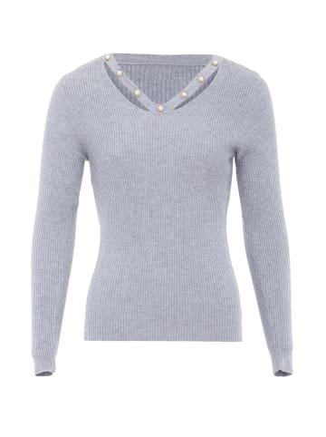 CHANI Damen Strickpullover in Grau Melange