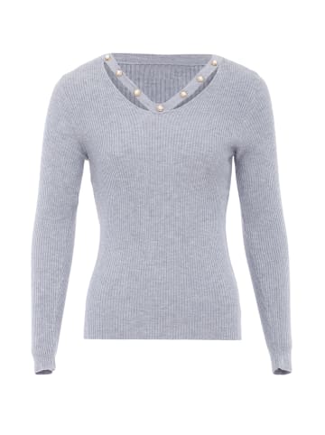 CHANI Strickpullover in Grau Melange