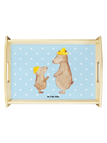 Mr. & Mrs. Panda Dekotablett Bären mit Hut ohne Spruch in Blau Pastell