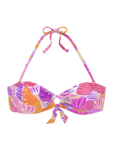 Sunseeker Bandeau-Bikini-Top in lila-orange