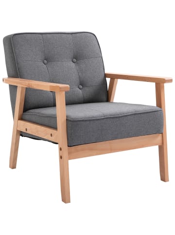 HOMCOM Einzelsofa in Grau 64,5L x 70B x 74H cm