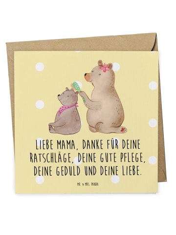 Mr. & Mrs. Panda Glückwunschkarte Bär Kind mit Spruch in Gelb Pastell