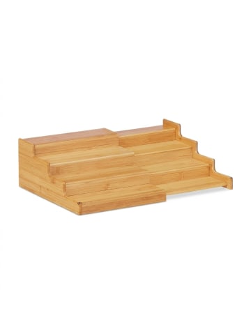 relaxdays Gewürzregal in Natur - (B)38,5 x (H)11 x (T)28 cm