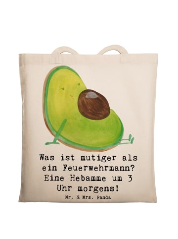 Mr. & Mrs. Panda Tragetasche Mutige Hebamme mit Spruch in Creme