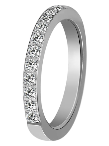 Adeliás Damen Ring aus Edelstahl mit Strass Steinchen in silber