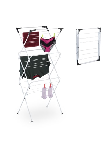 relaxdays Wäscheständer in Weiß - (B)62 x (H)136 x (T)51 cm