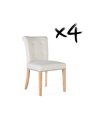 Giner y Colomer 2-er Set:  Stühle aus beigem Stoff und Holz in Beige