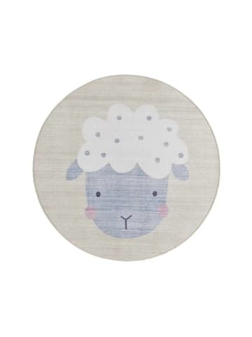 Atticgo Waschbarer Kinderteppich CANDY rund in creme