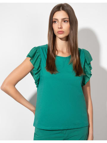 More & More Kurzarmshirt in summergarden green