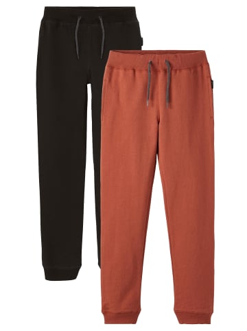 name it 2-er Set Basic Jogginghose Sweatpants Gefüttert NKMSWEAT in Braun-2