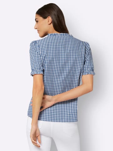 Sieh an! Karo-Bluse in jeansblau-weiß-kariert