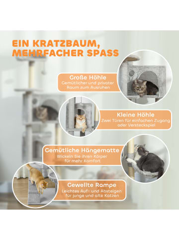 Pawhut Kratzbaum Hellgrau 48L x 48B x 140H cm