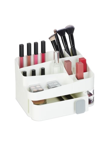 relaxdays Make Up Organizer in Weiß - (B)26 x (H)15 x (T)21 cm