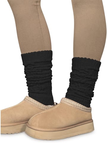 normani Strickstulpen mit Wolle in Schwarz