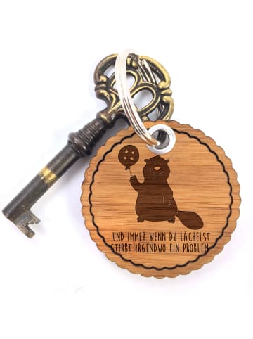 Mr. & Mrs. Panda Taschenanhänger Biber mit Ballon mit Spruch in Braun