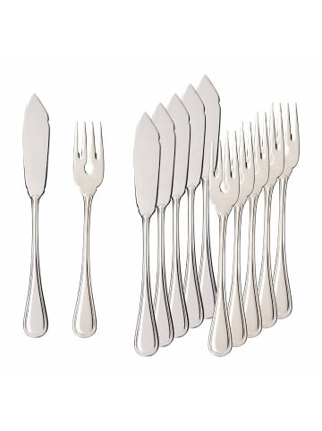 Villeroy & Boch 6er Set Fischbesteck Neufaden Merlemont in silber