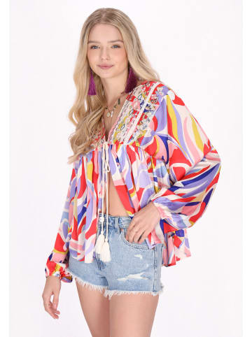 IZIA Women Blouse in red multicolor