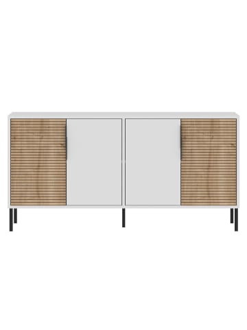 CALICOSY Sideboard ZERRA in Weiß - (W) 150 x (H) 75 x (L) 36 cm