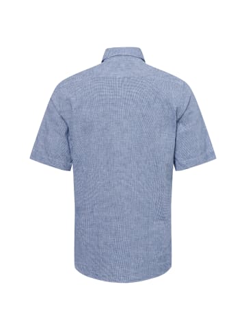 Nils Sundström Freizeithemd mit Leinen-Anteil in marine weiß