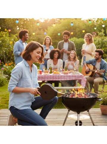 relaxdays Blasebalg in Braun/ Gold - (B)17,5 x (H)40 cm