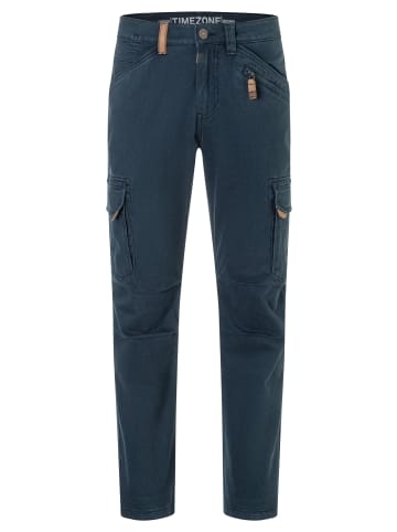 Timezone Cargohose Regular Fit Taschen Baumwolle Reißverschluss in Blau
