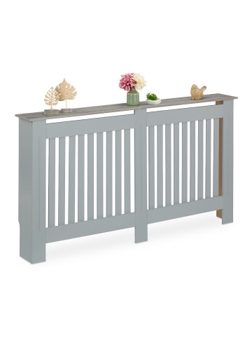 relaxdays Heizkörperverkleidung in Grau  - (B)152 x (H)83 x (T)19 cm