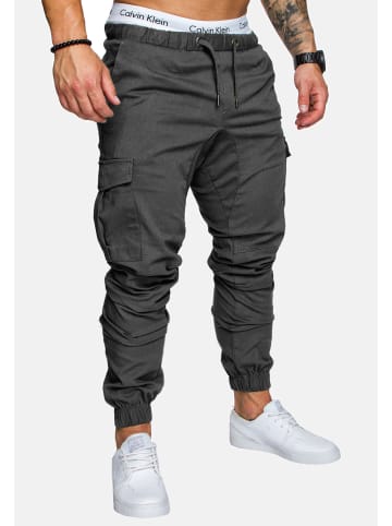 Humy Cargo Jogger Pants Stretch Denim Chino Hose A&S in Anthrazit