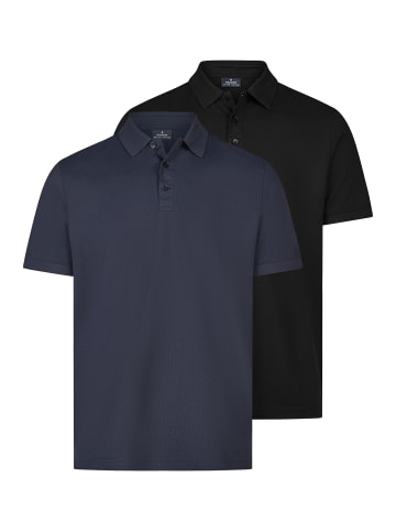 Ragman Poloshirt Basic in Schwarz / dunkelblau