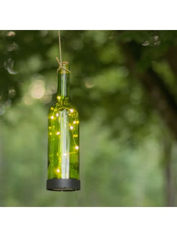 STAR Trading LED Solarleuchte ,Bottle', Glasflasche + LED Lichterkette, Dämmerungss