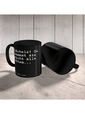 Mr. & Mrs. Panda Pott Lächele! Du kannst sie... mit Spruch in Schwarz