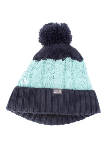 Jack Wolfskin Mütze Stormlock Pompom Beanie Fleece in Blau