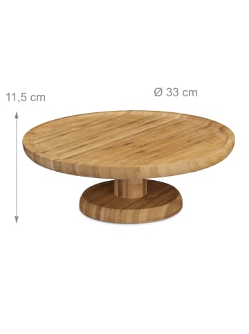 relaxdays Tortenplatte in Natur - Ø 33 cm
