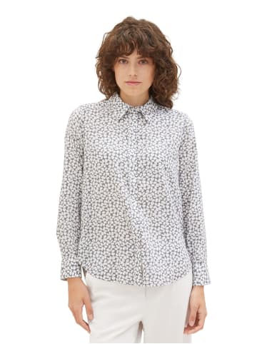 Tom Tailor Bluse PRINTED COLLAR in Grau