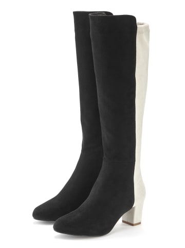 LASCANA Stiefel in schwarz/weiß