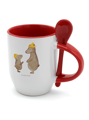 Mr. & Mrs. Panda Tasse mit Löffel Bären mit Hut ohne Spruch in Weiß