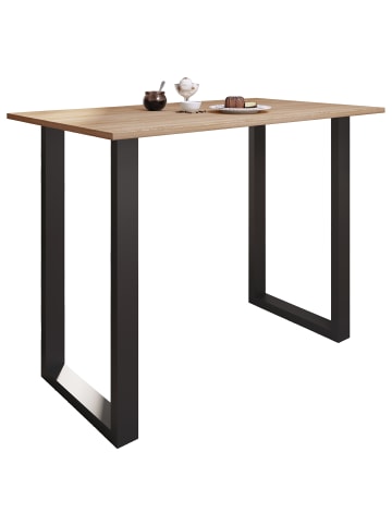 VCM  Holz Bartisch Stehtisch Tisch Tresen Xona 140x80 in Schwarz / Sonoma-Eiche
