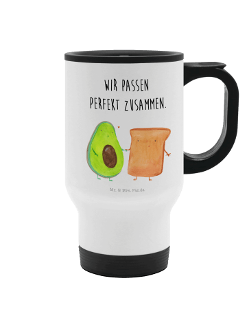 Mr. & Mrs. Panda Thermobecher Avocado Toast mit Spruch in Weiß